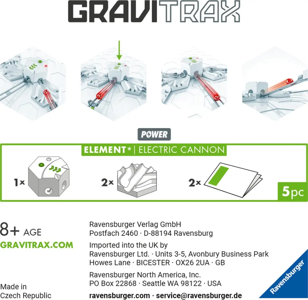 GraviTrax Power Electric Canon Element - 5 Stuks - Meerkleurig