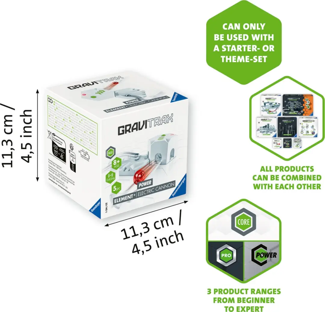 GraviTrax Power Electric Canon Element - 5 Stuks - Meerkleurig