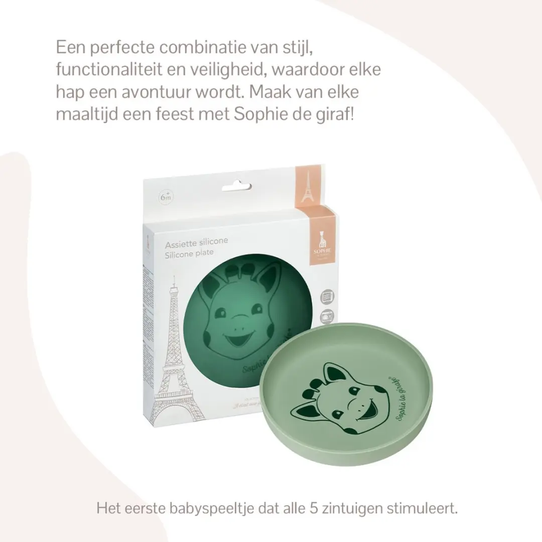 Sophie de Giraf Kinderbord Groen - Siliconen - In Geschenkdoos