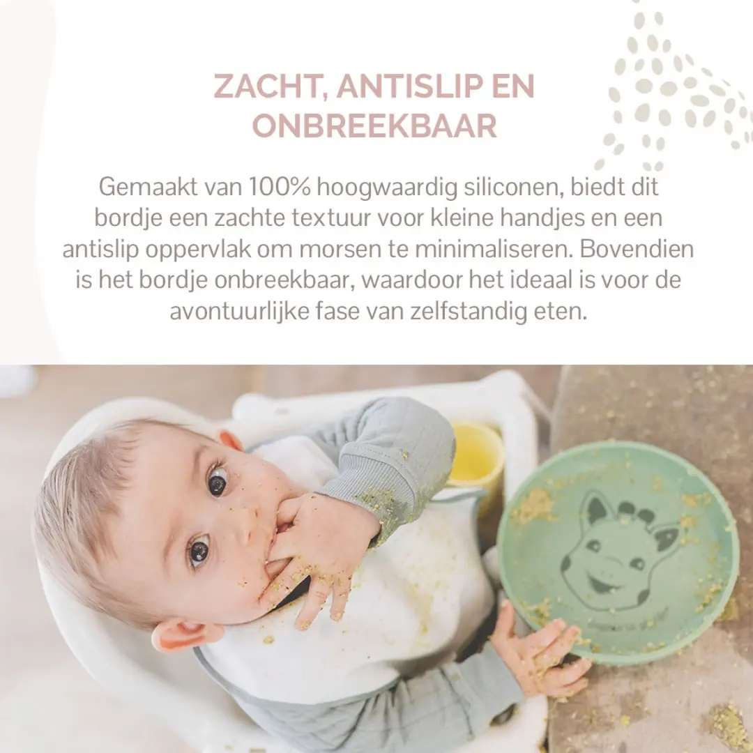 Sophie de Giraf Kinderbord Groen - Siliconen - In Geschenkdoos