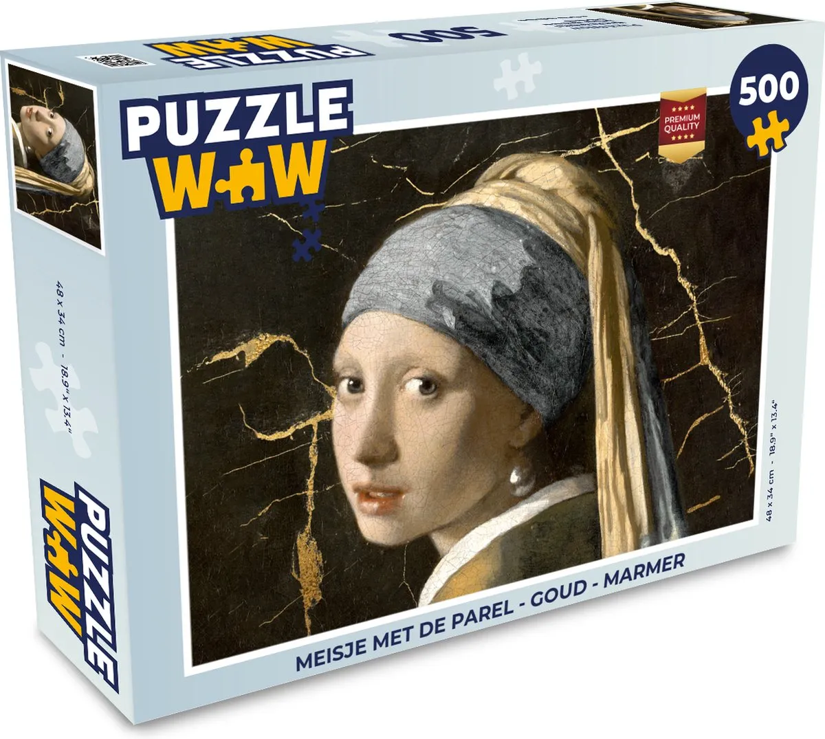 PuzzleWow Meisje met de parel Legpuzzel 500 Stuks