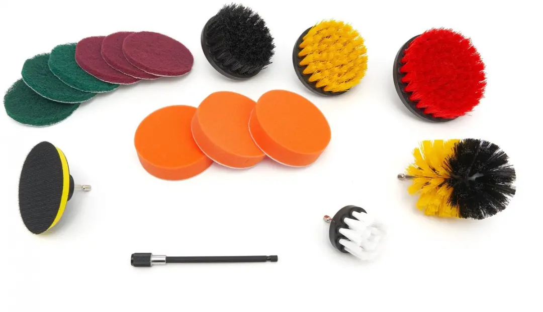 HBM 16-delige schoonmaak-, polijst- en schuurset voor boormachine, 50 mm, nylon
