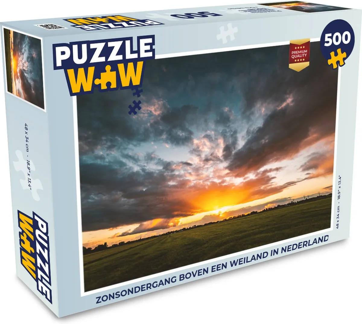 PuzzleWow Zonsondergang Nederland Legpuzzel 500 Stuks