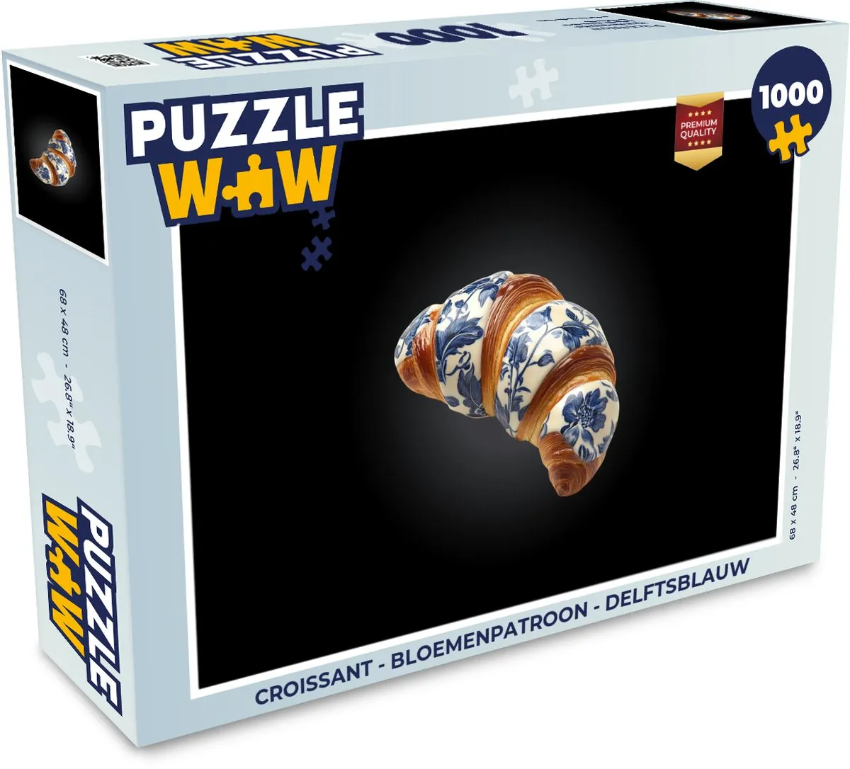PuzzleWow Croissant Bloemenpatroon Legpuzzel 1000 Stuks