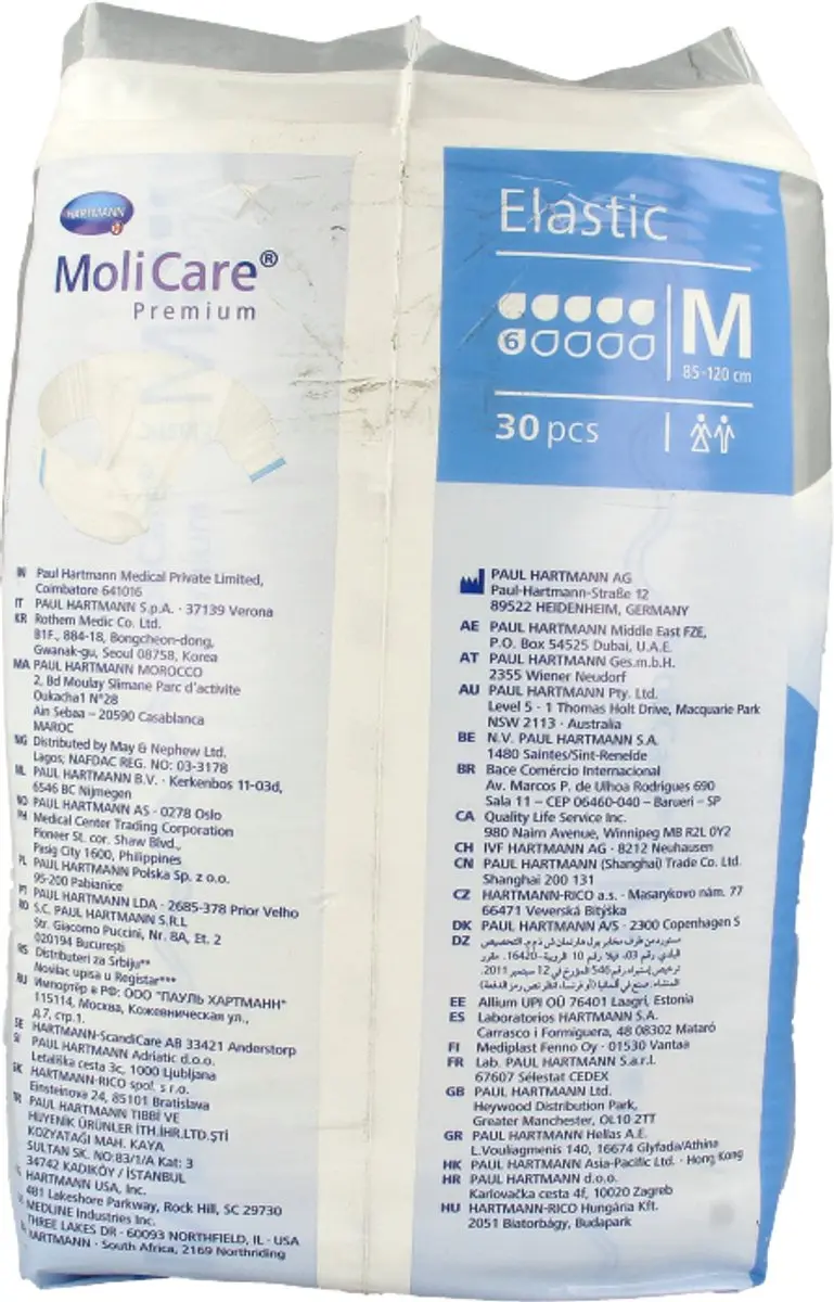 Hartmann MoliCare Premium Elastic - Maat M - 30 Stuks