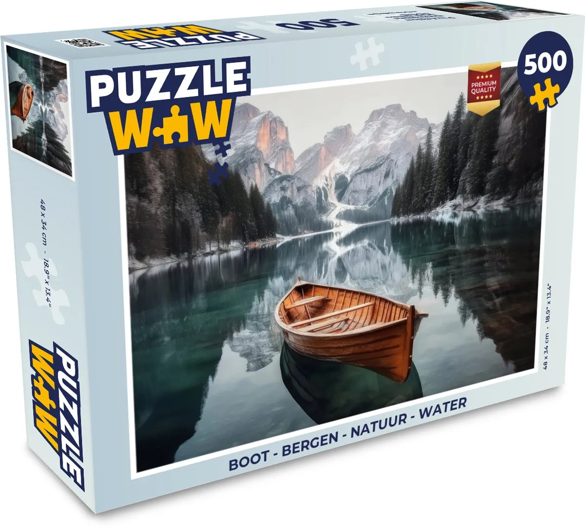 PuzzleWow Bergen Boot Legpuzzel 500 Stuks - Natuur