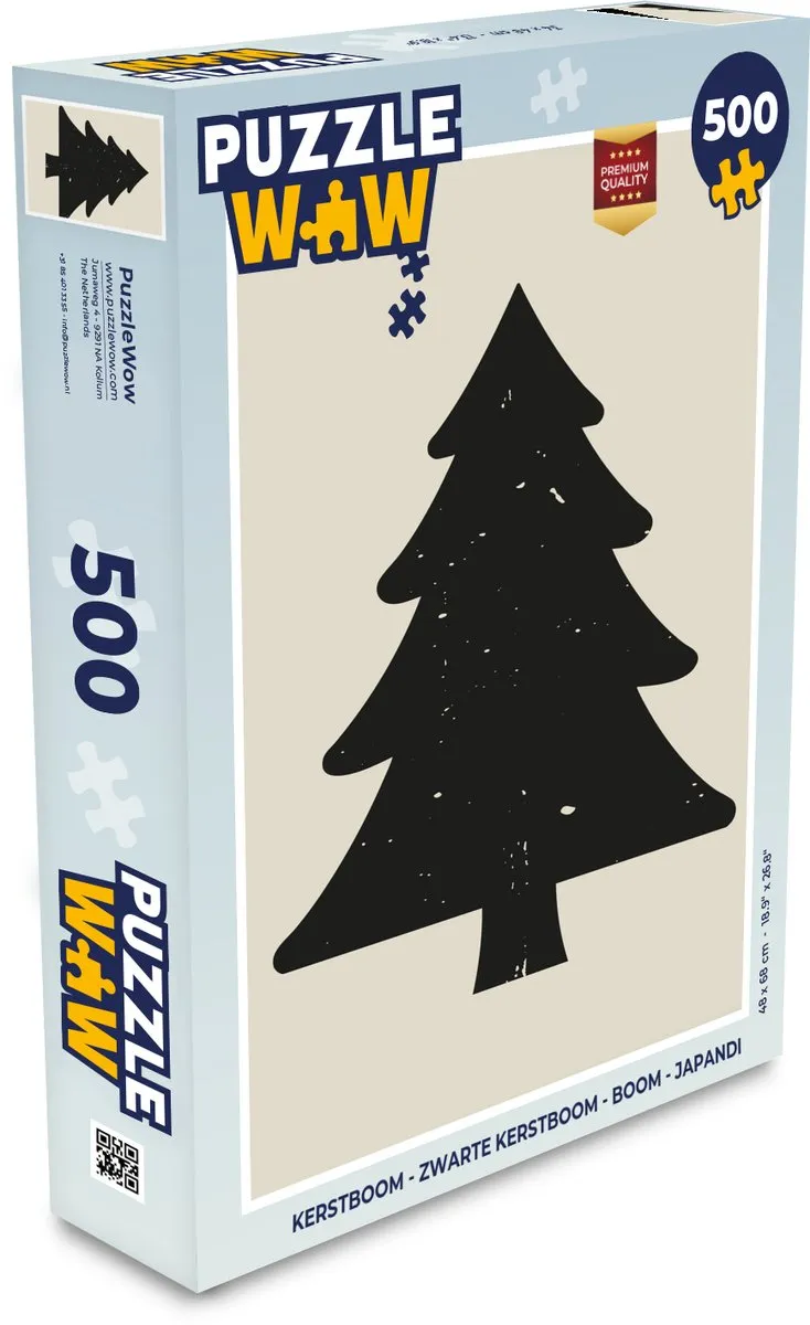 PuzzleWow Kerstboom Japandi Legpuzzel 500 Stuks