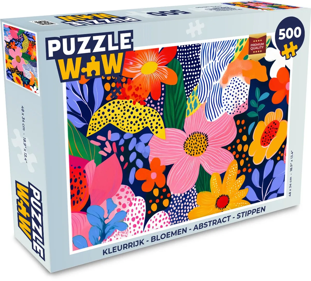 PuzzleWow Legpuzzel 500 Stuks - Abstract Bloemen