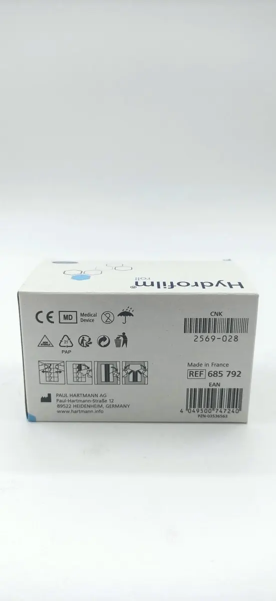 Hartmann Hydrofilm Transparante Folie 10cm x 10m - Blauw