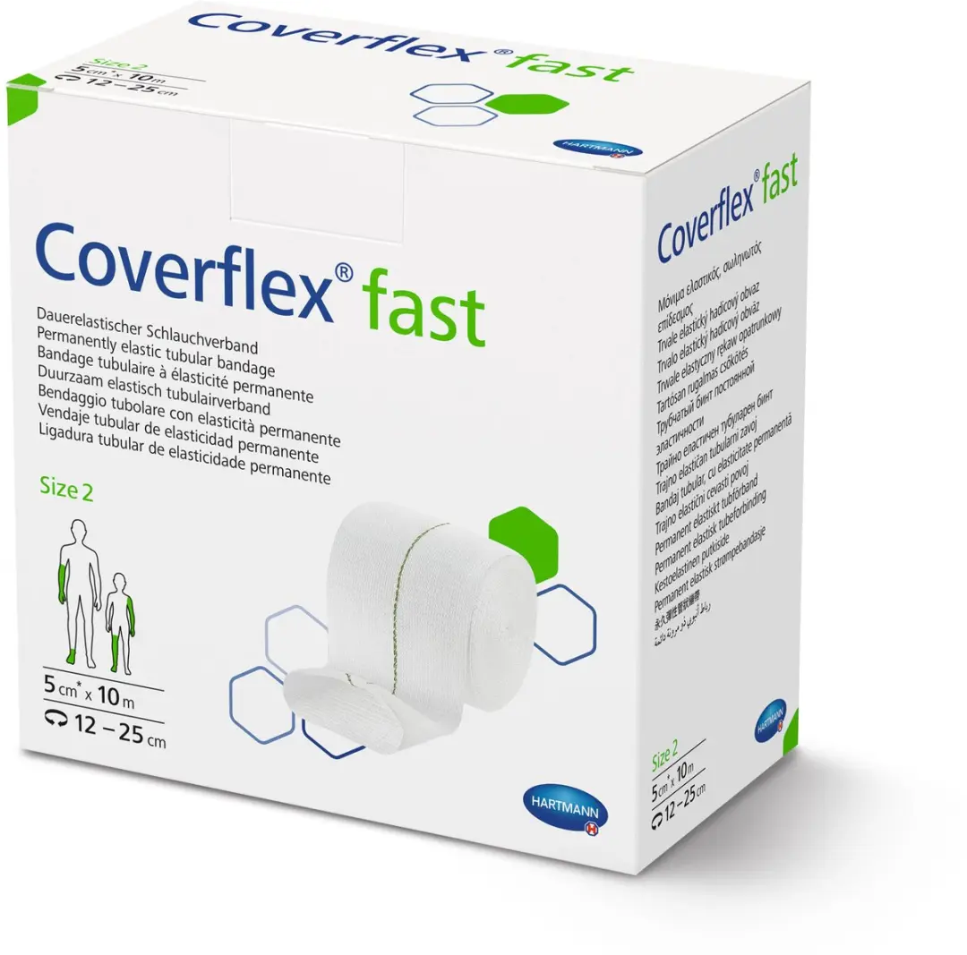 Hartmann coverflex fast buisverband 5 cm x 10 meter maat 2 groen