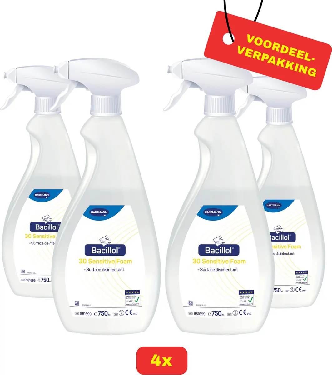 4 x Bacillol® 30 Sensitive Foam van Hartmann
