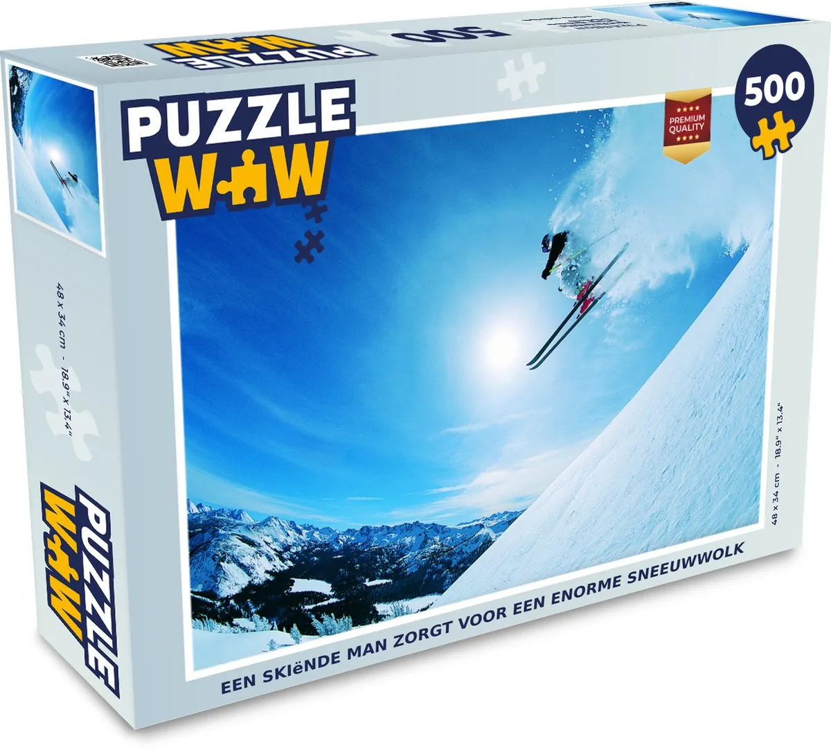 PuzzleWow Legpuzzel Skiënde Man 500 Stuks