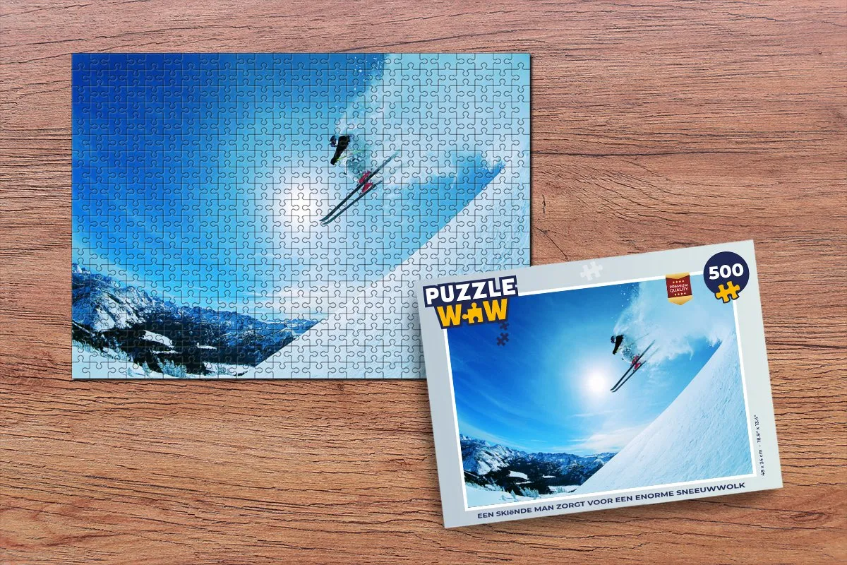 PuzzleWow Legpuzzel Skiënde Man 500 Stuks - Multicolor