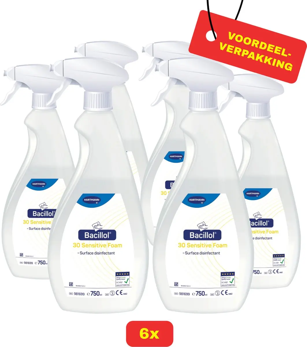 6 x Bacillol® 30 Sensitive Foam van Hartmann