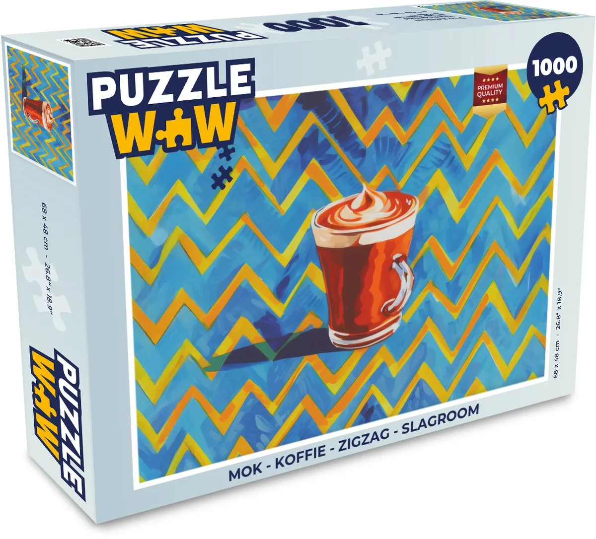 PuzzleWow Mok Puzzel 1000 Stuks - Zigzag Slagroom - Schuim