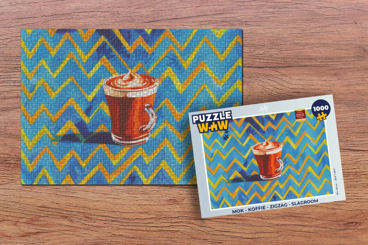 PuzzleWow Mok Puzzel 1000 Stuks - Zigzag Slagroom - Schuim