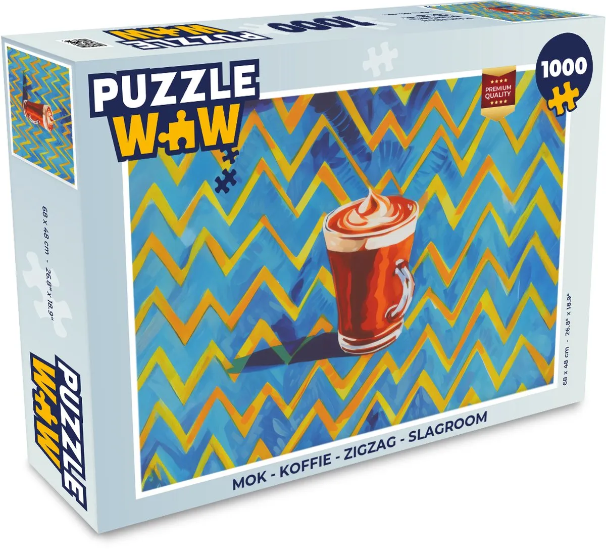 PuzzleWow Mok Puzzel 1000 Stuks - Zigzag Slagroom - Schuim