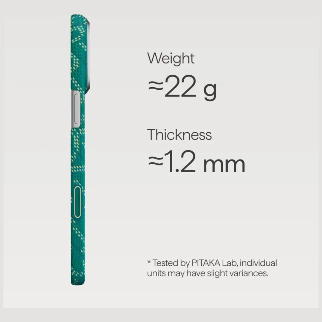 Pitaka Ultra Slim Hoesje iPhone 17 Pro KI1701PTK - MagSafe - Aramidevezel - Groen