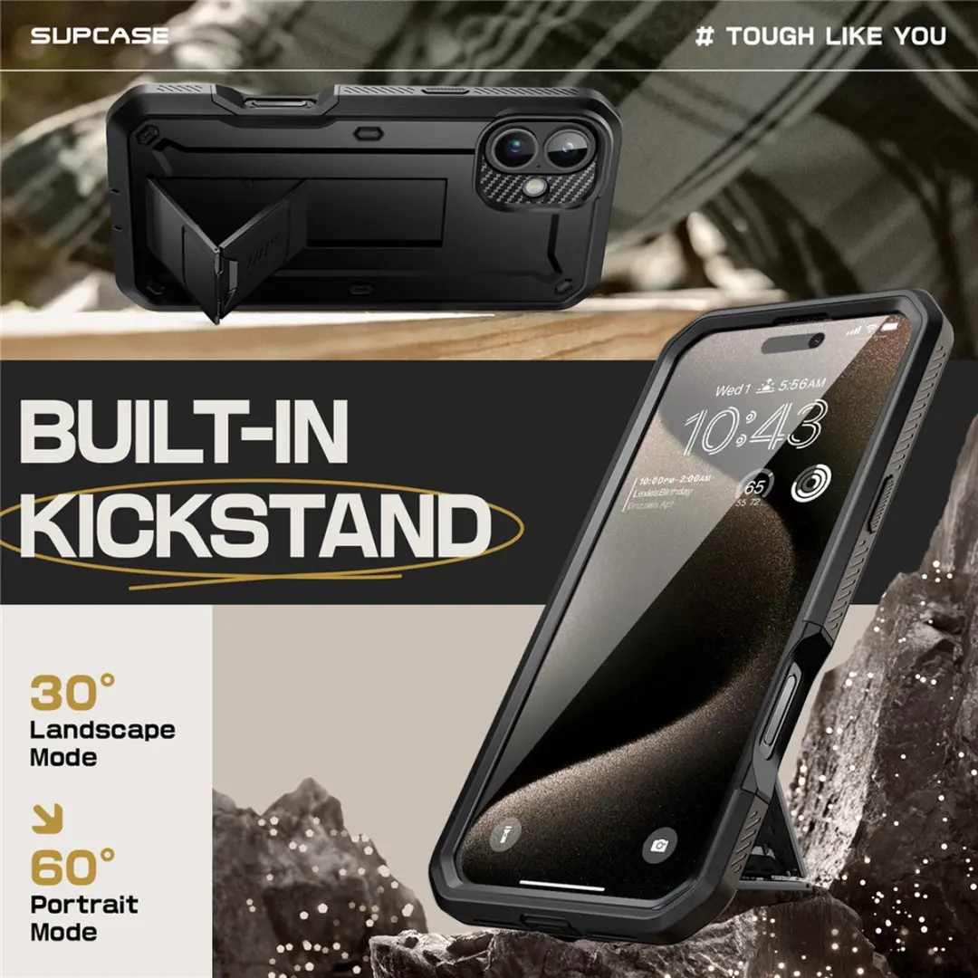 Supcase 360 Backcase iPhone 16 Pro 12034 - Zwart