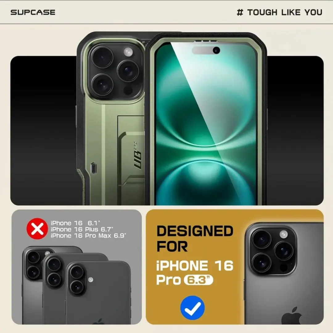 Supcase Unicorn Beetle Pro BACK-SPC-PRO-GN-16P Hoesje - iPhone 16 Pro Groen