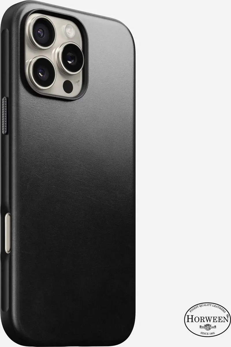 NOMAD Modern Leather Case NM01690085 iPhone 16 Pro Max - Zwart