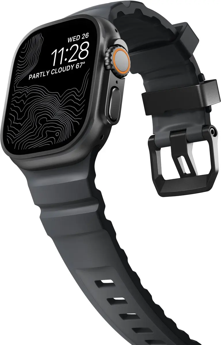 NOMAD Rocky Point Horlogeband - Apple Watch Ultra/Ultra 2/SE - Zwart