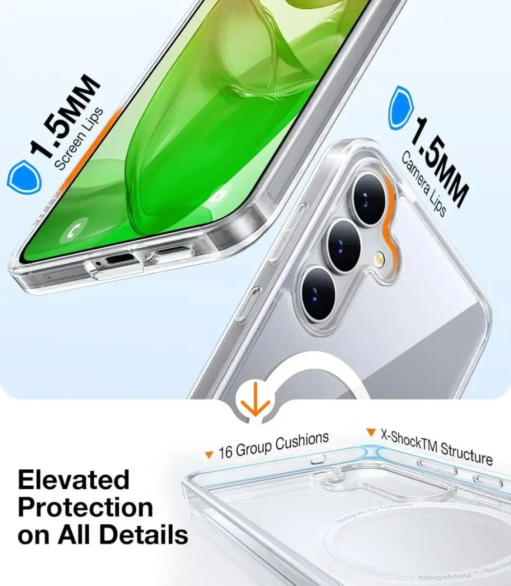 Torras Guardian Magnetic Hoesje Samsung Galaxy S25 Plus - Transparant