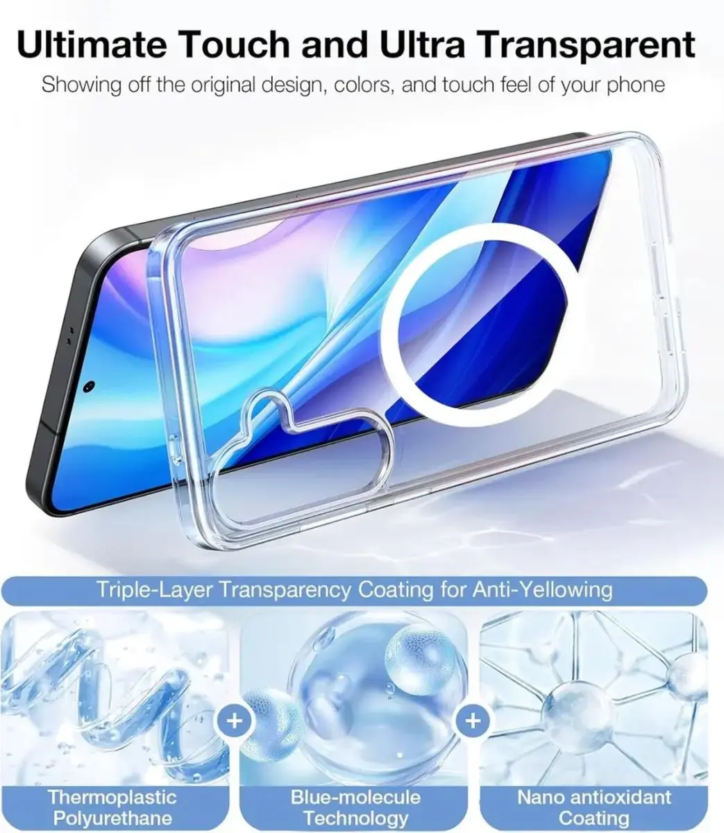 Torras Guardian Magnetic Hoesje Samsung Galaxy S25 Plus - Transparant