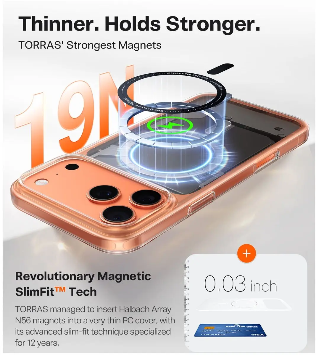 Torras Slim Fit Mag Hoesje iPhone 17 - Transparant