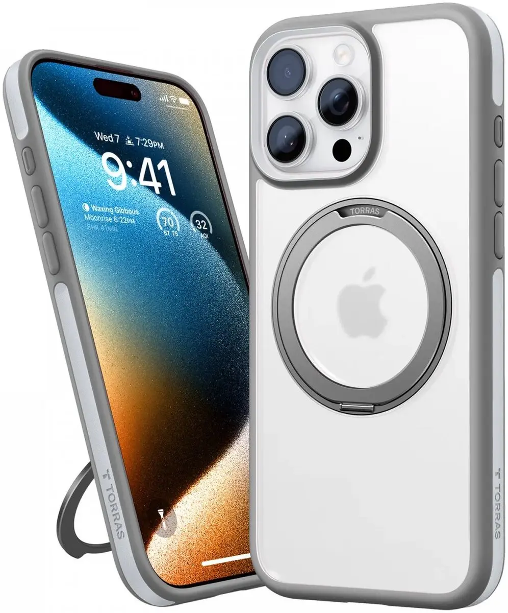 Torras UPRO Ostand R Fusion Hoesje iPhone 16 Pro Max - Grijs