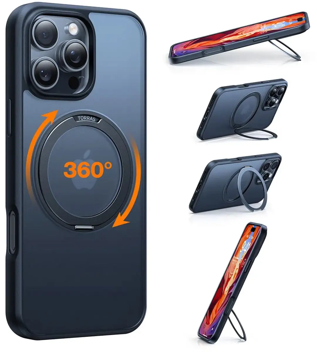 Torras UPro Ostand Pro iPhone 16 Pro Hoesje - MagSafe - Zwart