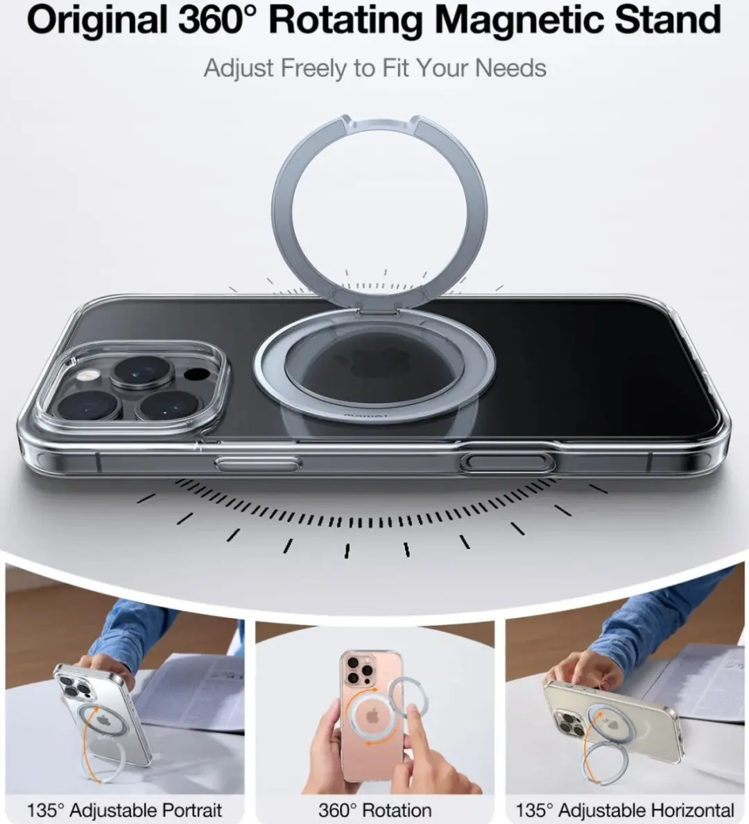 Torras UPro Ostand Pro Hoesje iPhone 16 Pro Max - Transparant