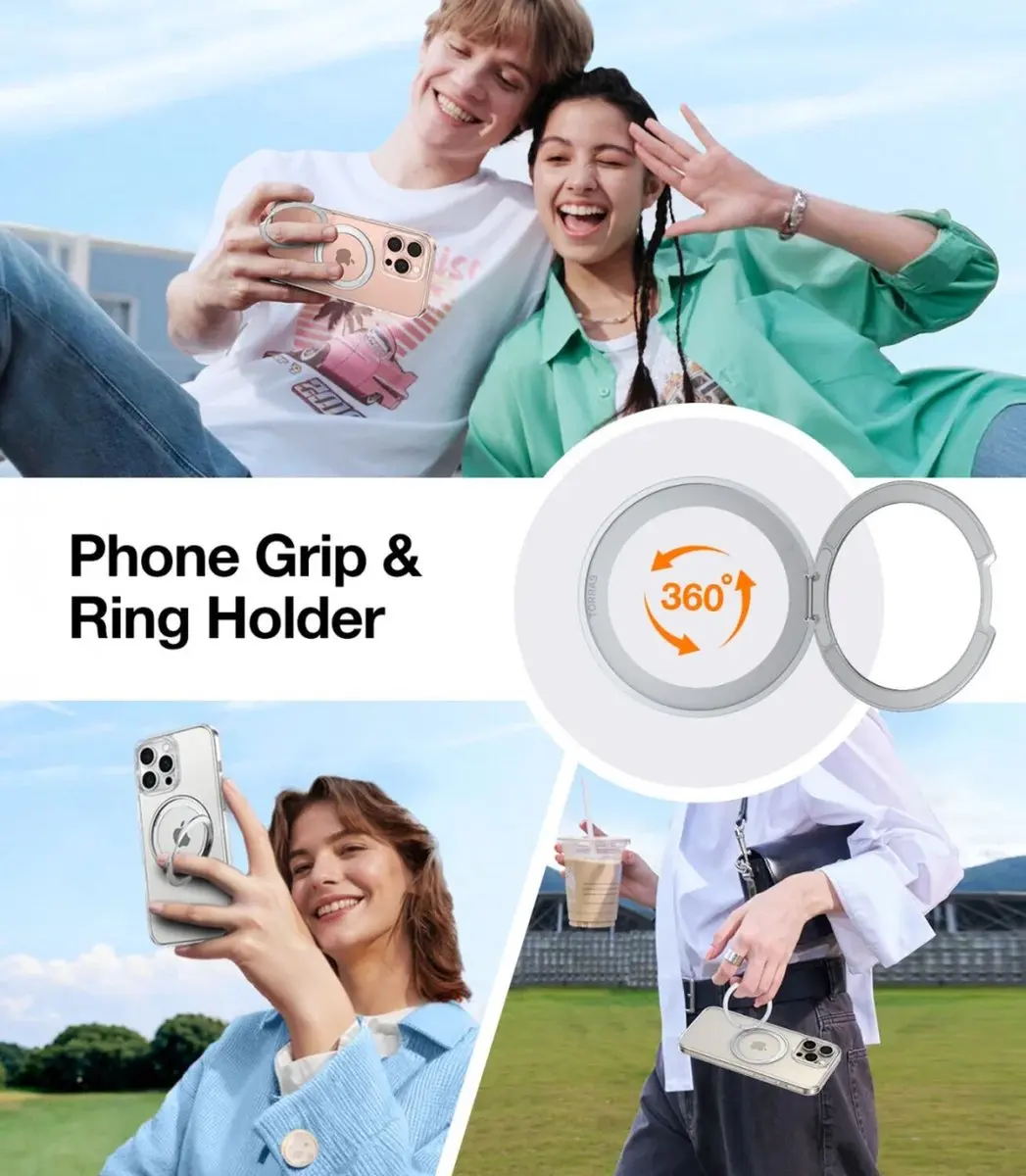 Torras UPro Ostand Pro Hoesje iPhone 16 Pro Max - Transparant