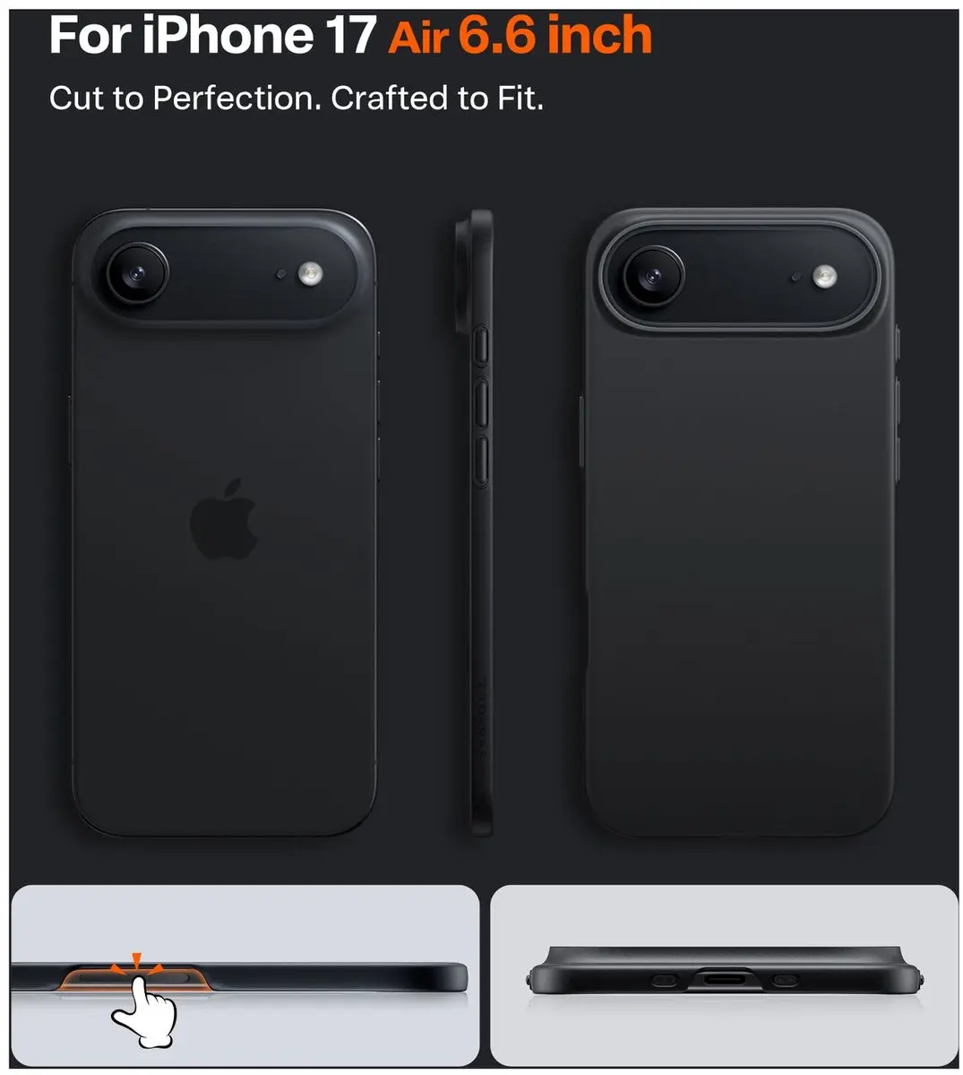 Torras Slim Fit Mag Hoesje iPhone Air - MagSafe - Zwart