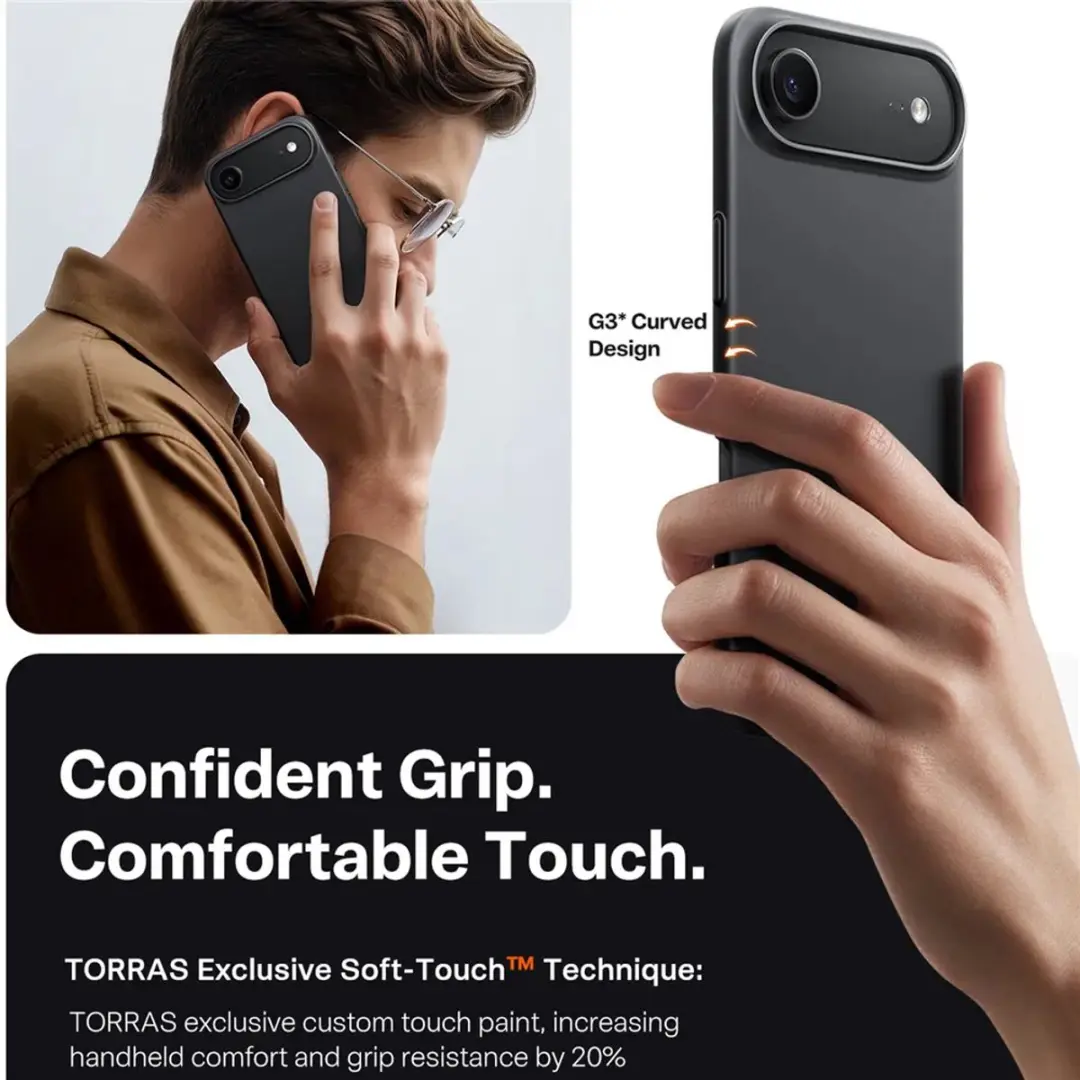 Torras Slim Fit Mag Hoesje iPhone Air - MagSafe - Zwart