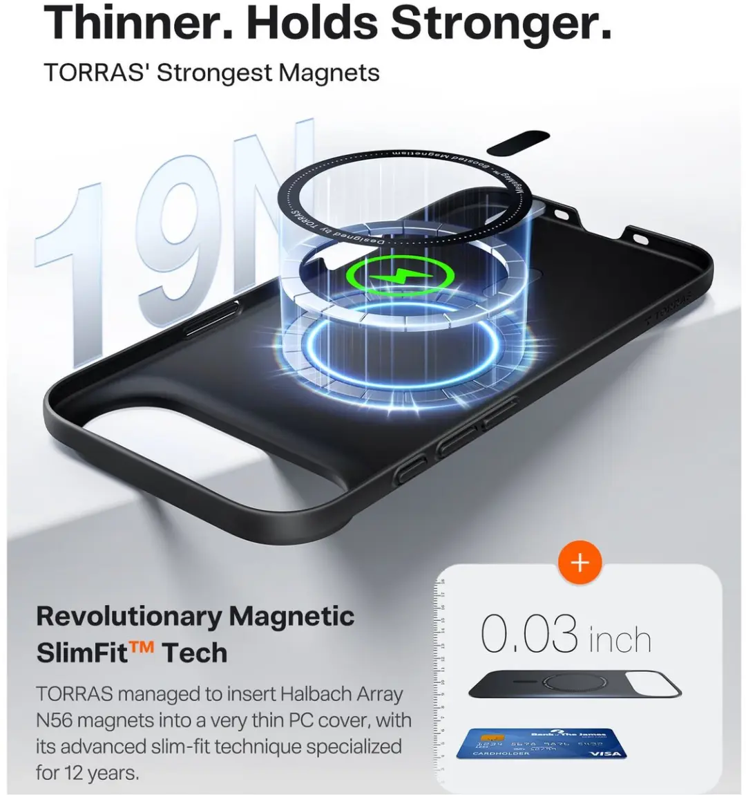 Torras Slim Fit Mag Hoesje iPhone Air - MagSafe - Zwart