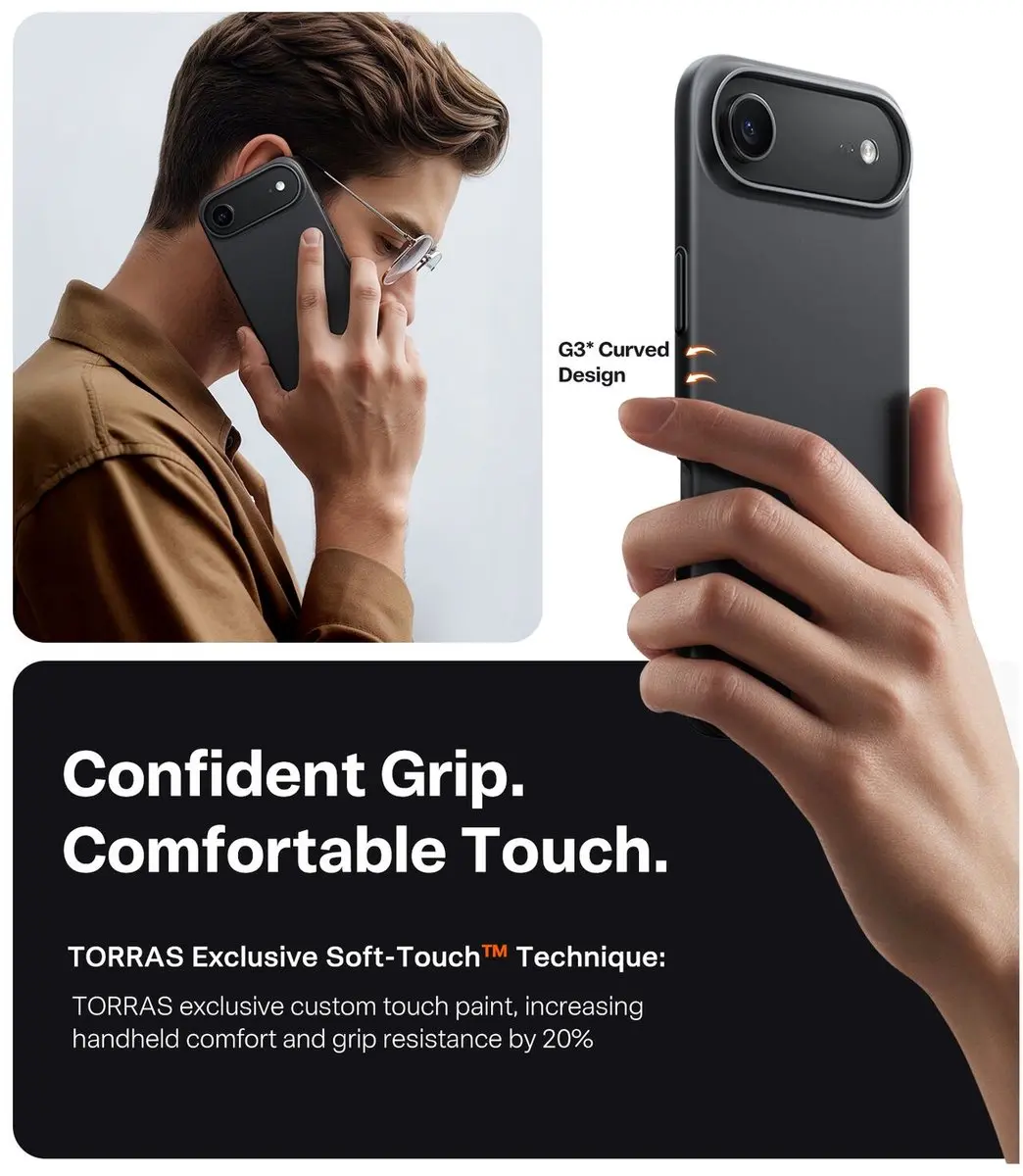 Torras Slim Fit Mag Hoesje iPhone Air - MagSafe - Zwart