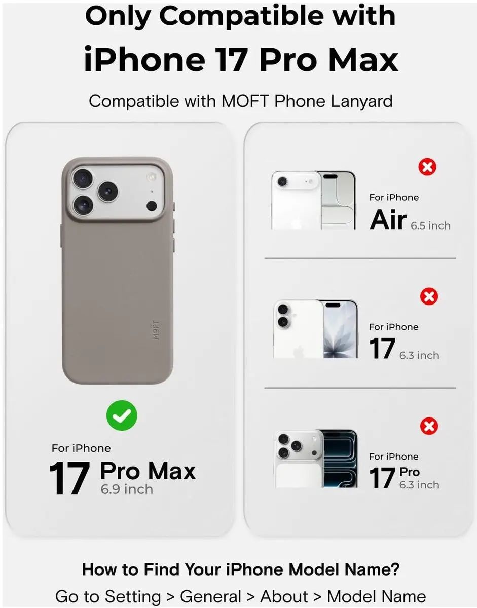 MOFT MOVAS iPhone 17 Pro Max Hoesje - Taupe