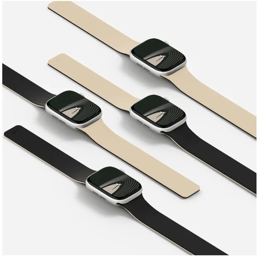MOFT Snap Bandje Apple Watch 38-42mm - Siliconen - Zwart Beige