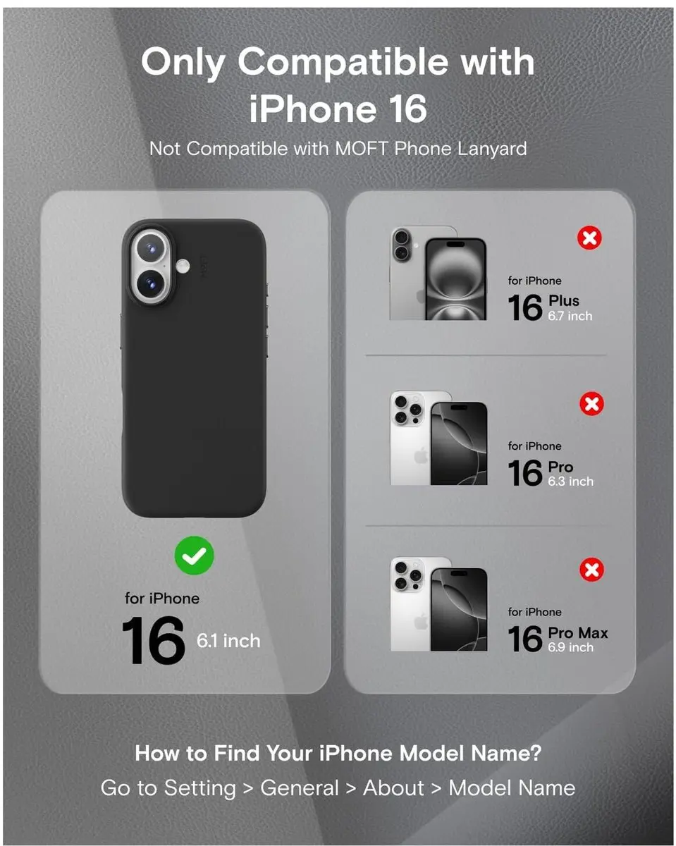 MOFT MOVAS Snap Back Cover iPhone 16 - MagSafe Hoesje Zwart