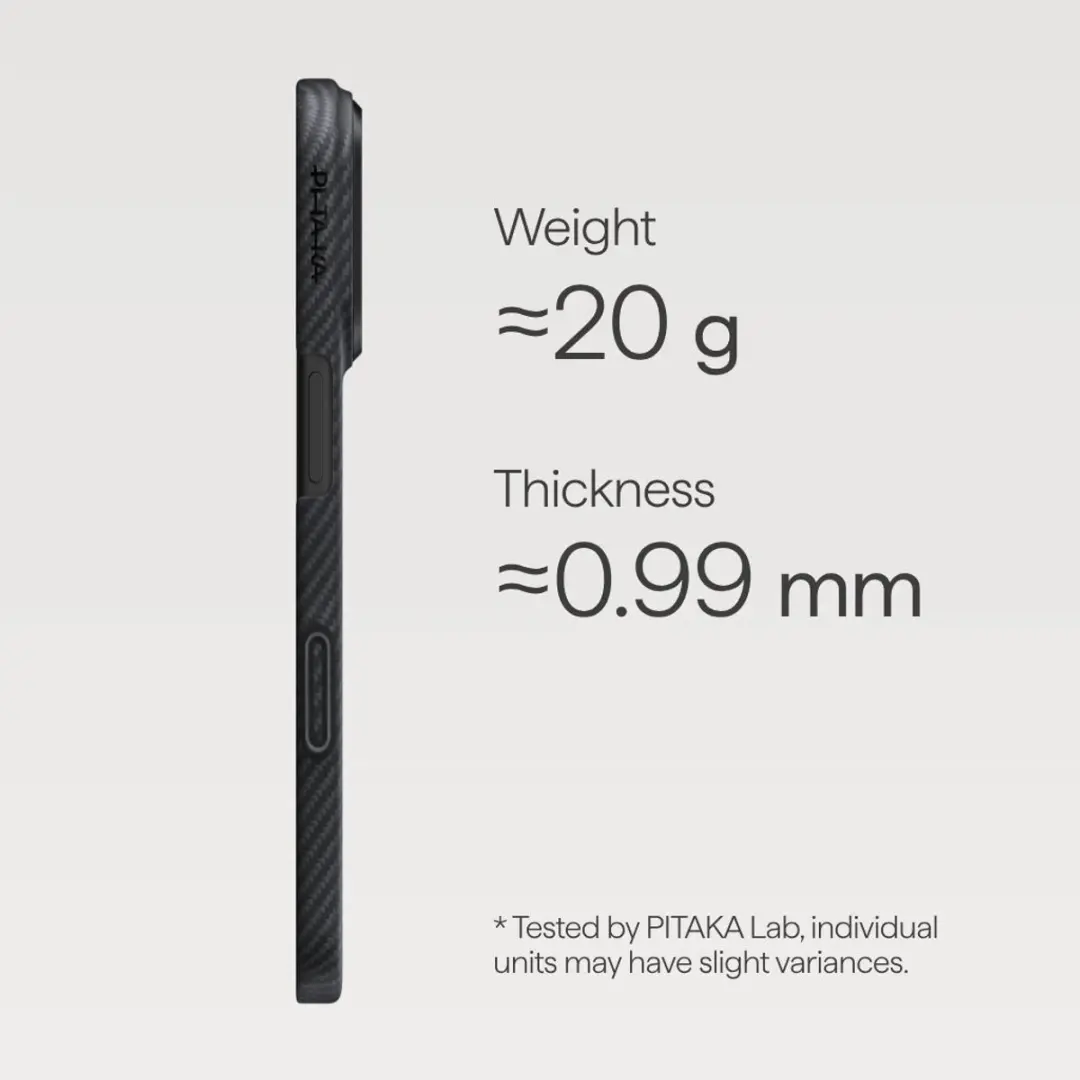 Pitaka Ultra-Slim Hoesje iPhone 17 Pro Max - 600D Aramidevezel - Zwart