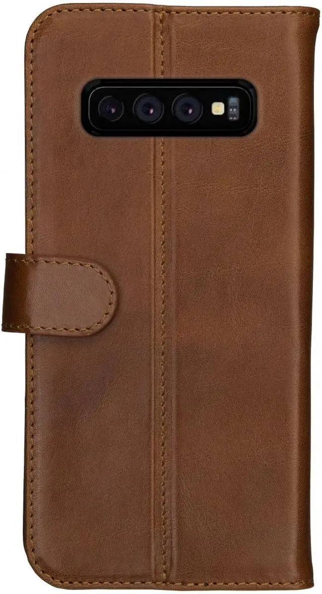 Rosso Deluxe Book Case Samsung Galaxy S10 - 3 Pasjes Bruin