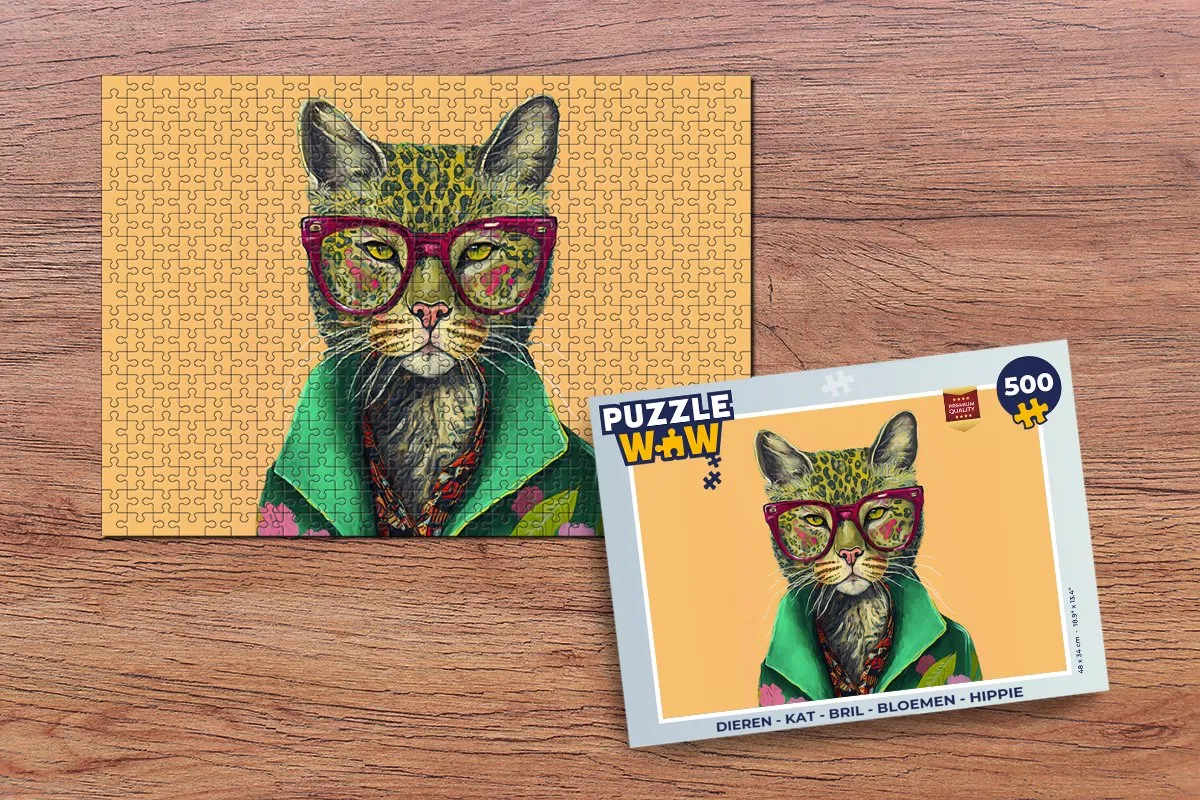 PuzzleWow Dieren Legpuzzel 500 Stuks - Multicolor