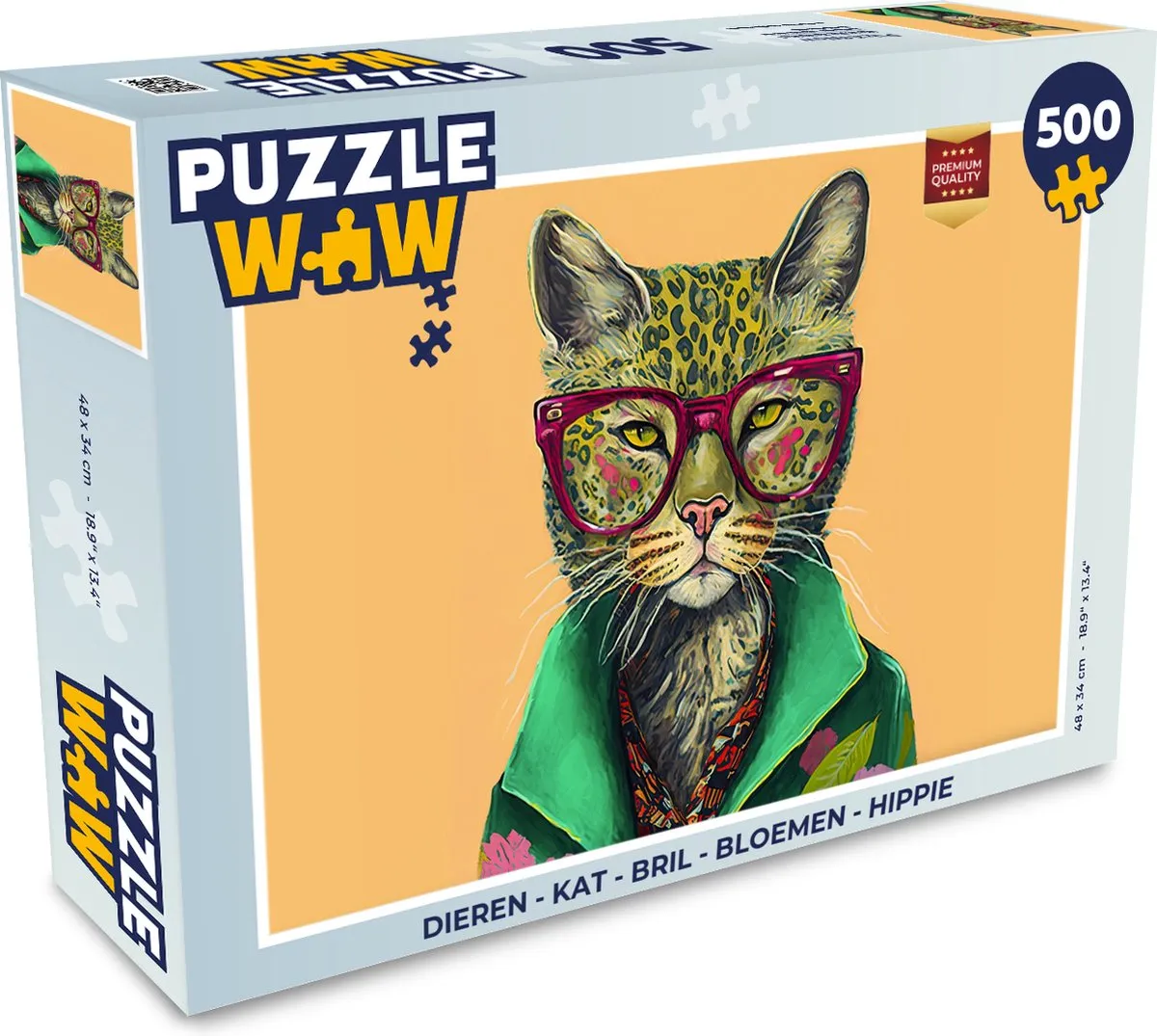 PuzzleWow Dieren Legpuzzel 500 Stuks - Multicolor