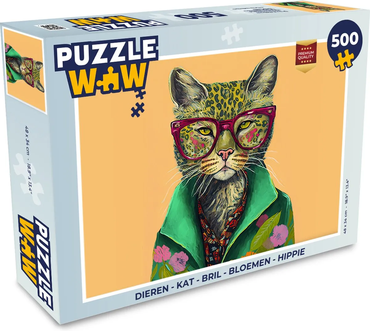 PuzzleWow Dieren Legpuzzel 500 Stuks - Multicolor
