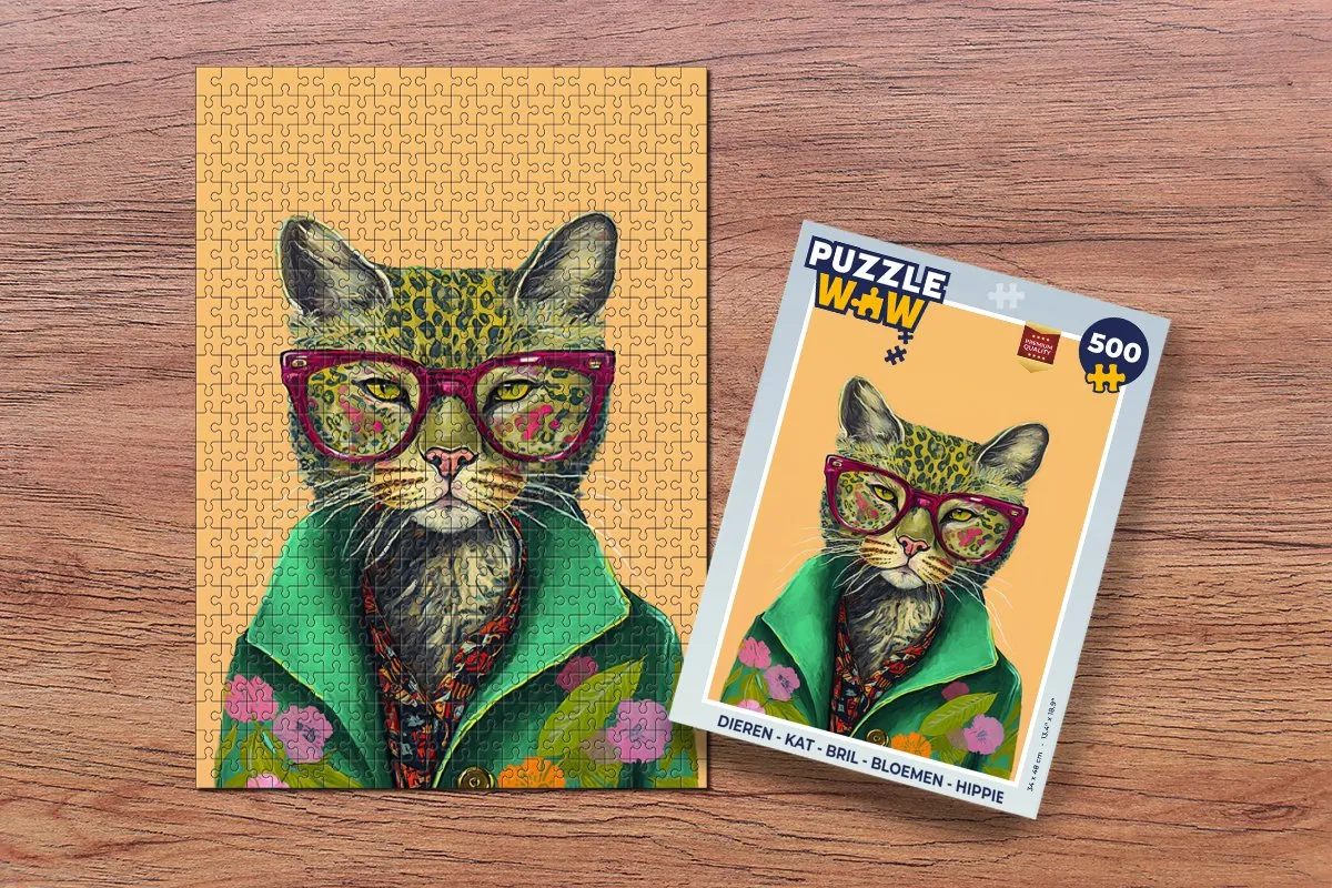 PuzzleWow Dieren Legpuzzel 500 Stuks - Multicolor