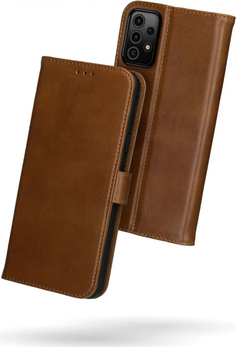 Rosso Deluxe Book Case Samsung Galaxy A52/A52S - 3 Pasjes Bruin