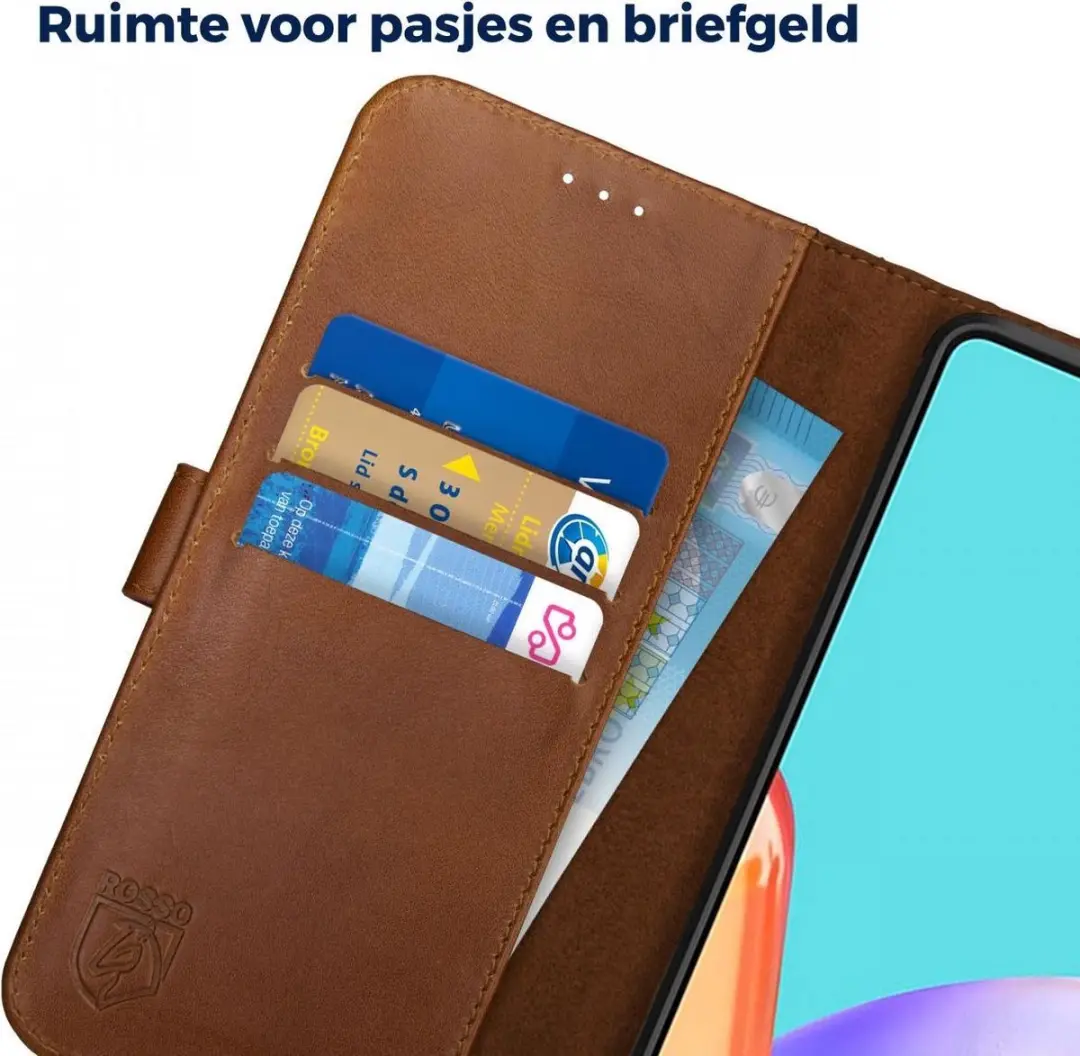 Rosso Deluxe Book Case Samsung Galaxy A52/A52S - 3 Pasjes Bruin
