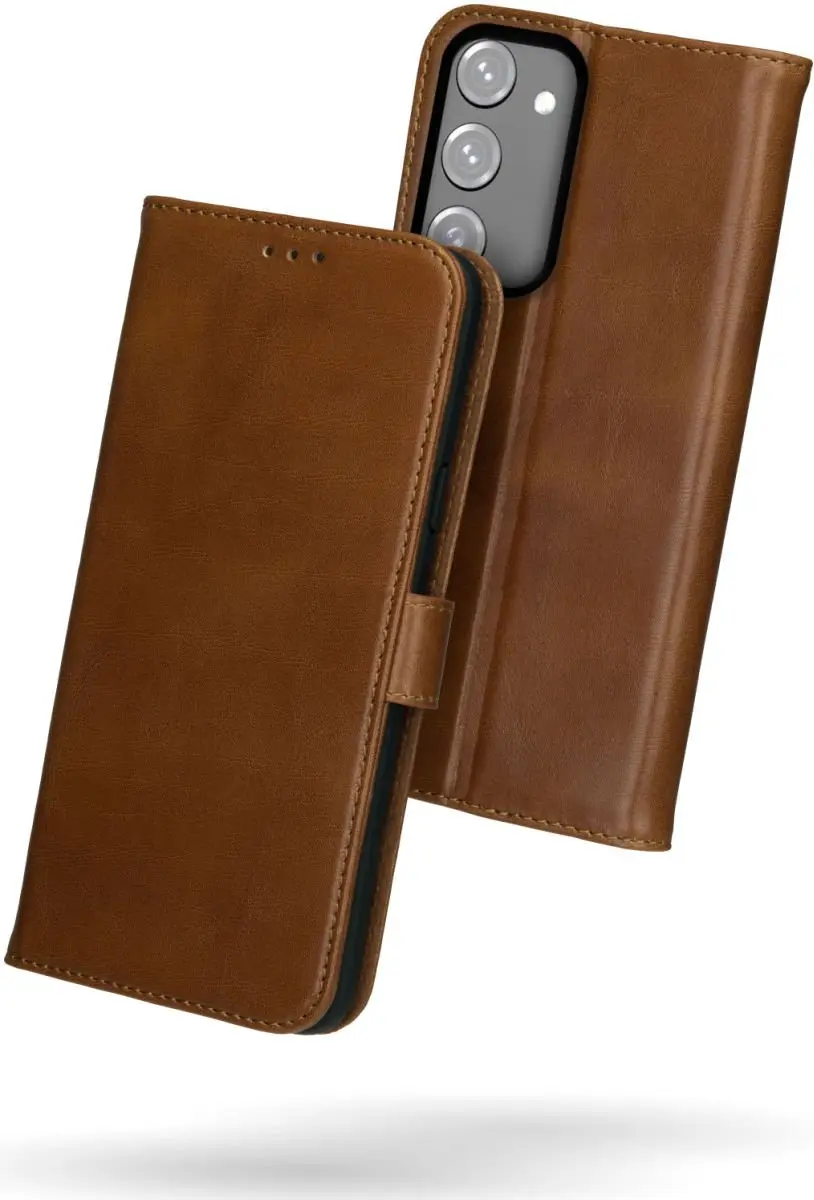 Rosso Deluxe Book Case Samsung Galaxy S23 Plus - 3 Pasjes - Bruin