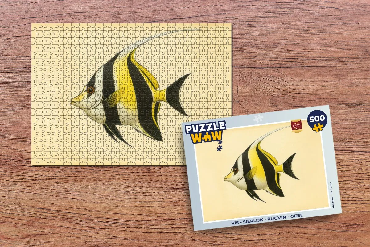 PuzzleWow Vis Puzzel 500 Stuks - Geel - MPN 8721406861027